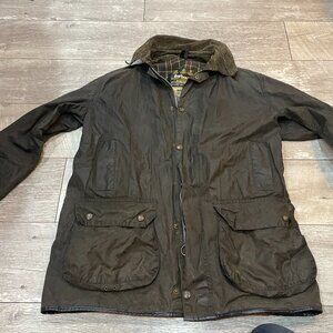 Vintage BARBOUR Border Wax Jacket Parka C44 Large Blue A205